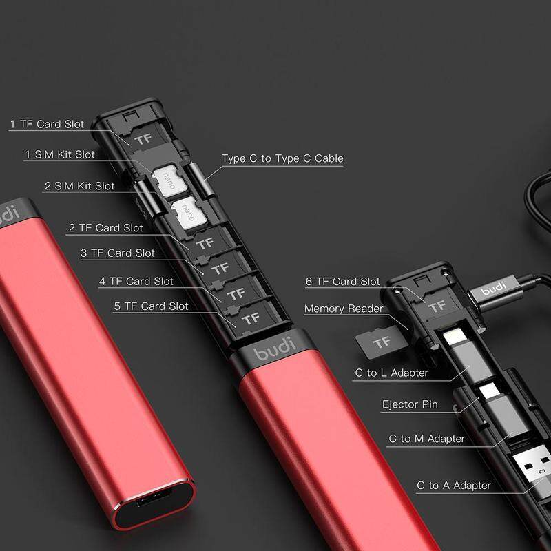 Multi-Ftion TF Card Adapter Storage Box USB OTG Converter Type C Micro SD Card Memory Reader Case Data Cable For Travel