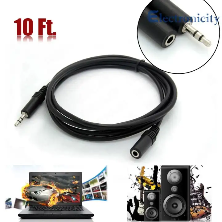 10ft 3 5mm 1 8 Quot Stereo Audio Aux Headphone Cable Extension Cord Male To Fem Lazada Singapore