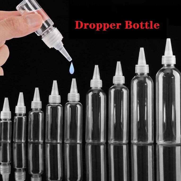 [Prettyset] Keo dán Mực lọ có ống nhỏ giọt bóp bằng nhựa 20-120ml container rỗng đựng chai chai bóp được mũi nhọn trong suốt