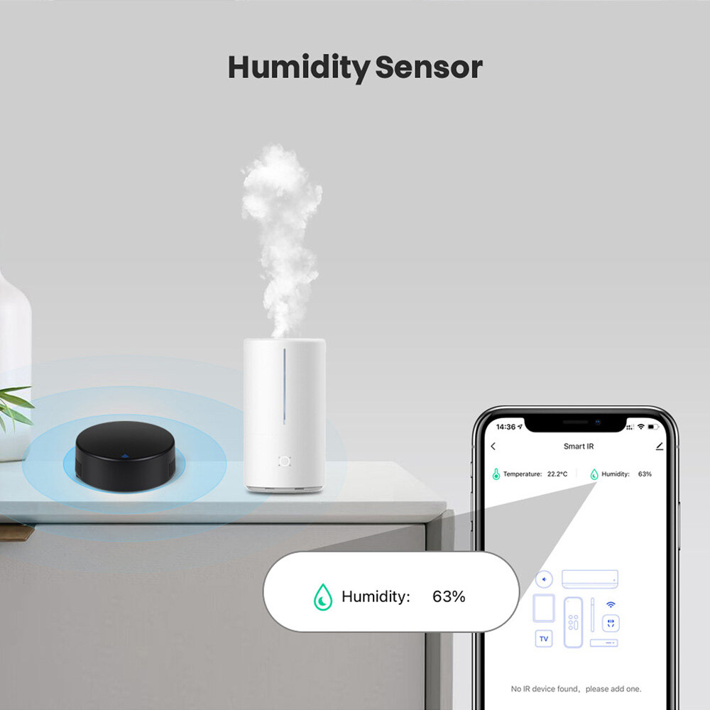 E Life Smart Store Bộ Điều Khiển Từ Xa Thông Dụng WiFi Tuya Cảm Biến Nhiệt Độ Và Độ Ẩm Hồng Ngoại 3 Trong 1 Hoạt Động Cho Alexa Google Home Với Chức Năng Sao Chép Tự Làm Tùy Chỉnh Cho TV Quạt Điều Hòa Không Khí DVD