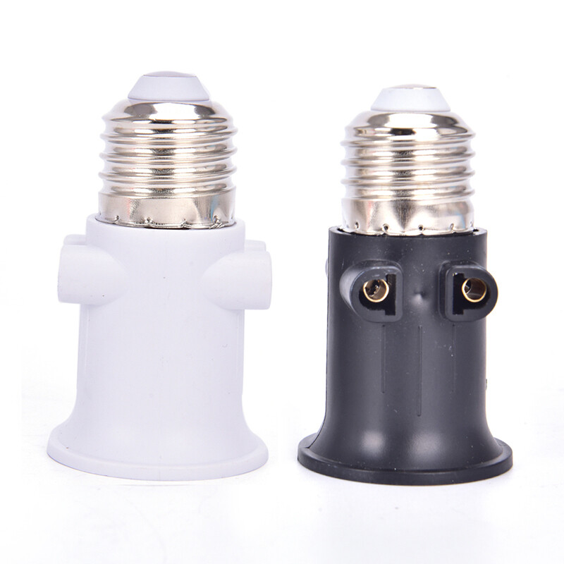 [TM Store]💖[HOT SALE]🎈🎈 PBT Fireproof E27 Bulb Adapter Lamp Holder Base Socket Conversion with EU Plug