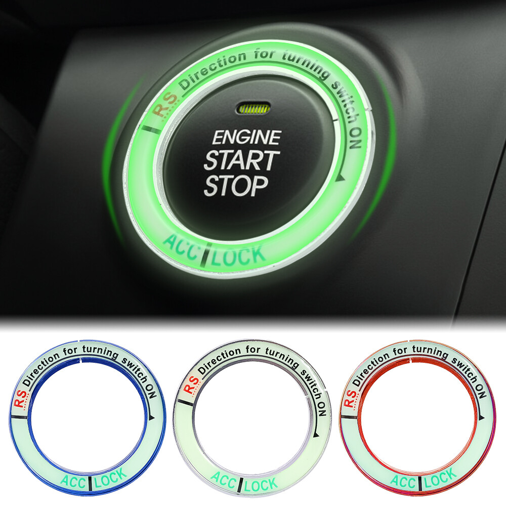 Latest Universal Car Ignition Switch Luminous Interior Sticker Rings for Auto Motorcycle Key Ring Hole Sticker Ignition Cover