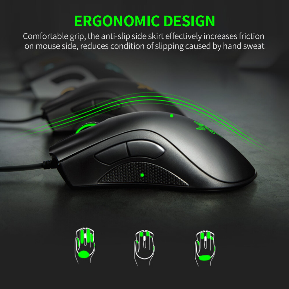 Chuột Chơi Game Razer DeathAdder Essential Có Dây, Chuột Công Thái Học Phiên Bản 2021, Với Cảm Biến Quang 6400DPI 5 Nút Lập Trình