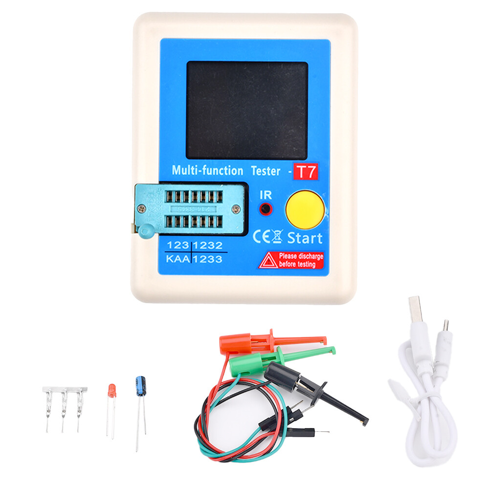 Dipprun transistor tester lcr-t7 tft diode triode capacitance esr meter lcr mosfet, 1.8 inch colorful display, tft backlight, self-calibration function