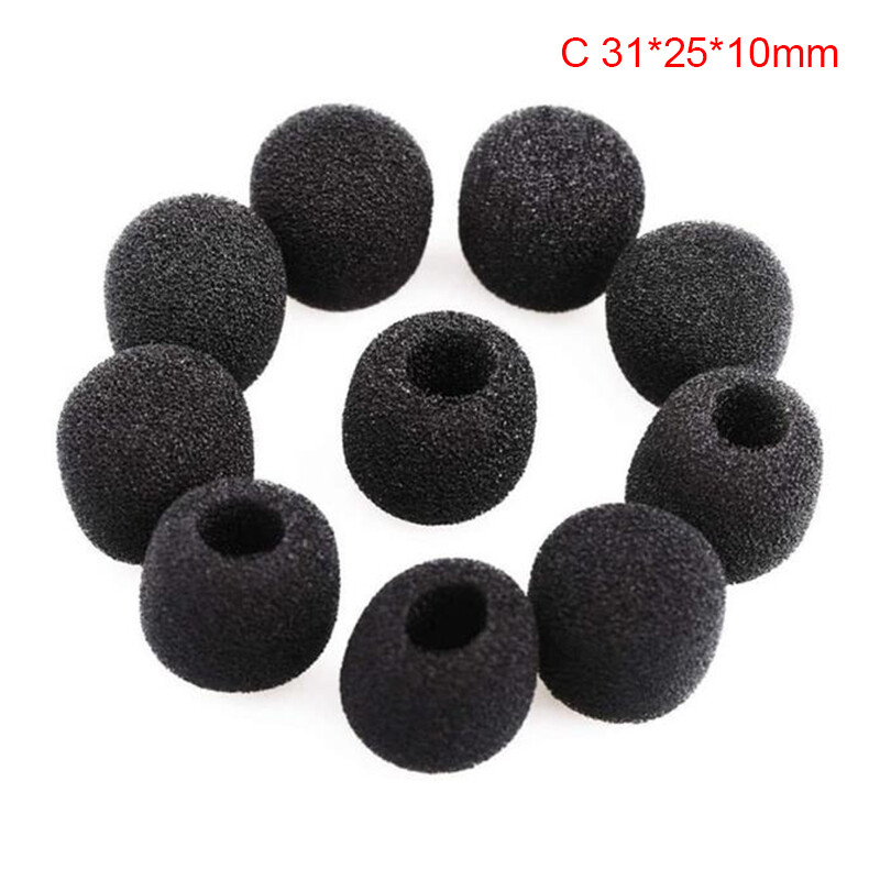 LLENG 10Pcs Mini Microphone Cover Headset Replacement Foam Mic Cover Windshield