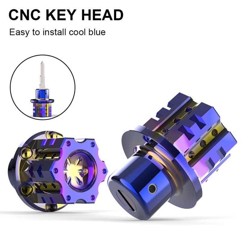 General Cnc Modified Burnt Titanium Key Head + Key Chain Set Accessories