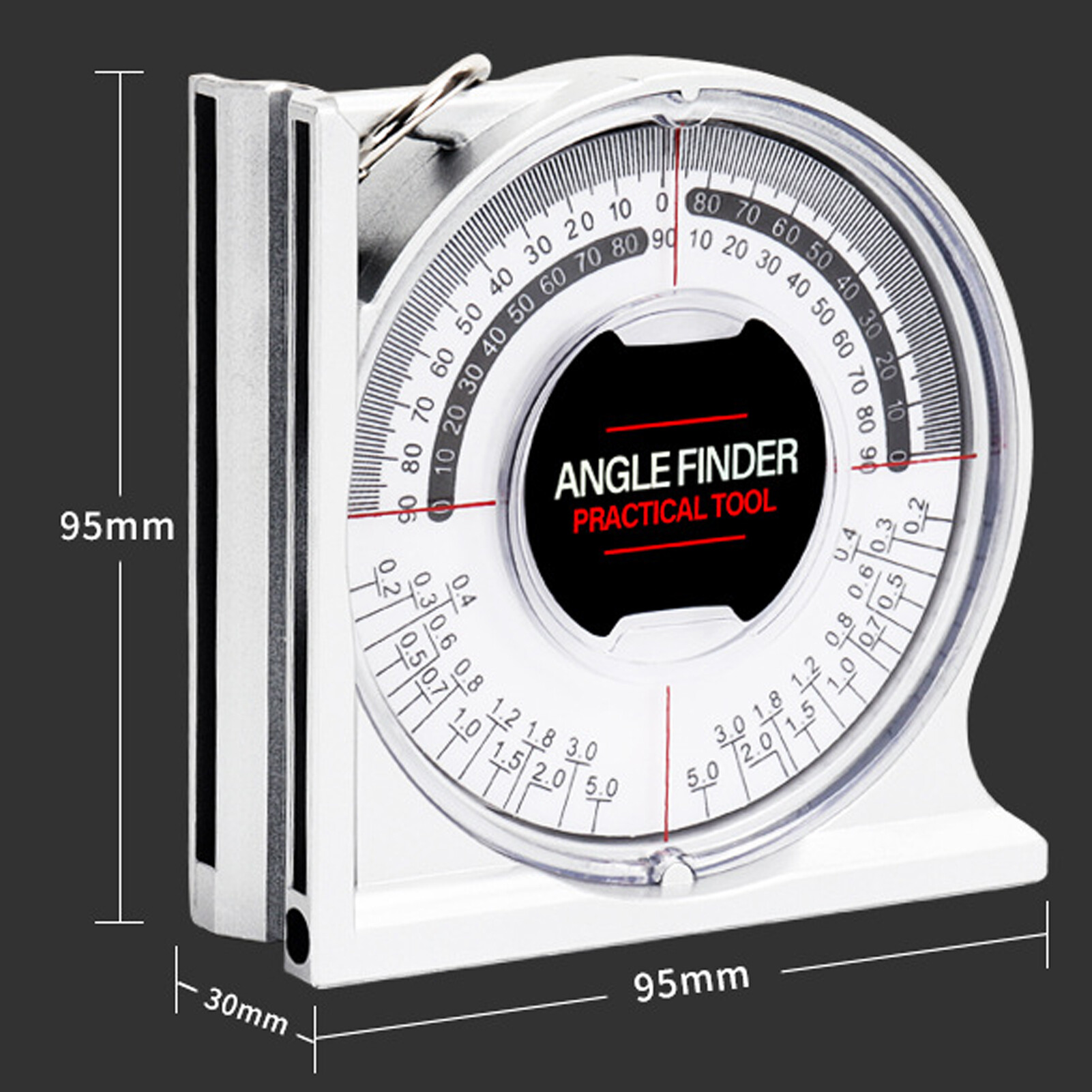 kangshaibi Widely Used Angle Finder Strong Adsorption High Sensitivity Stable Protractor Gauge for Civil Engineering Professional Inclinometer Clear