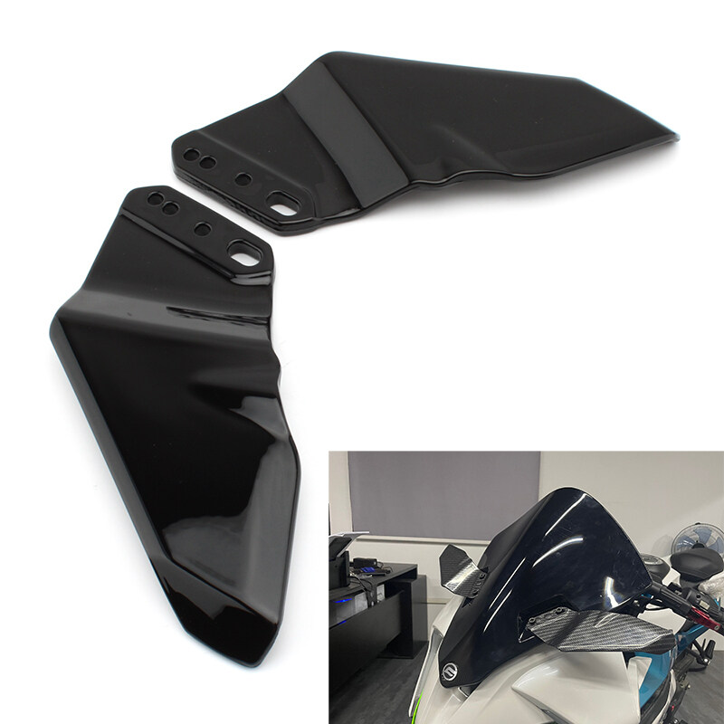 Pair Motorcycle Winglet Aerodynamic Wing Kit Spoiler For