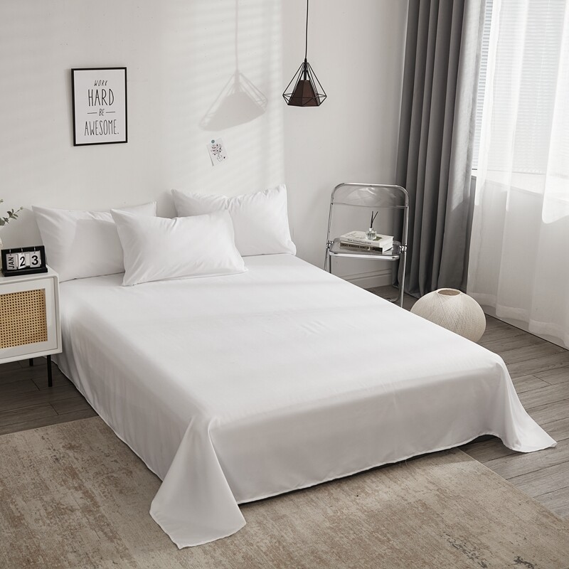 1 pc Bed Sheet Double/Queen/King Size Bed Sheet Solid Color Flat Sheet For Adult Sheet Sets or 2pc Pillowcase