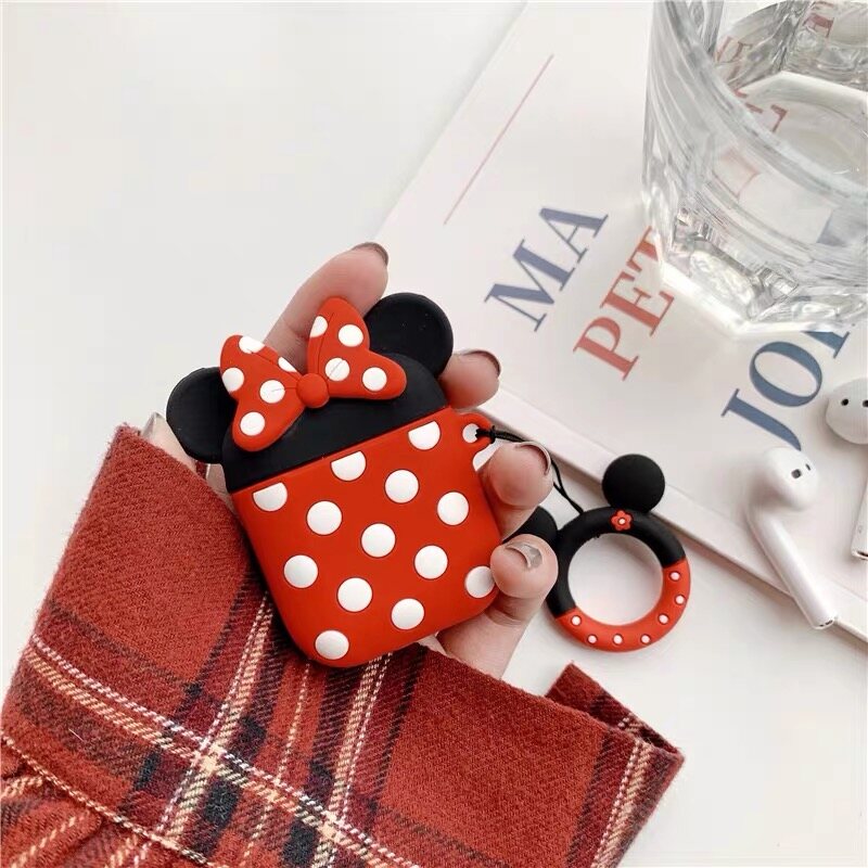 Phim Hoạt Hình Tai Nghe Bluetooth Không Dây Cho Airpods 1 2 Vỏ Tai Nghe Silicone Dễ Thương Ốp Lưng Cho Apple Airpods Phụ Kiện Bảo Vệ Có Móc Khóa