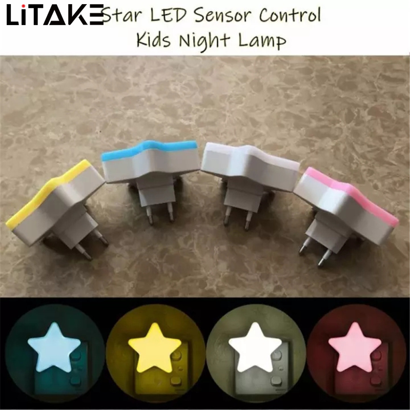 Induction Mini Star Shape Led sensor Control Night Light For Kids Bedroom Bedside Baby Sleep Light Low Power Consumption Bedside Lamp