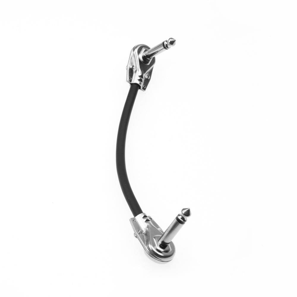 [okoogee]Guitar Effect Pedal Cable Wire Flat Patch Cable Cord 6.35mm Right Angle Pancake Design 15cm