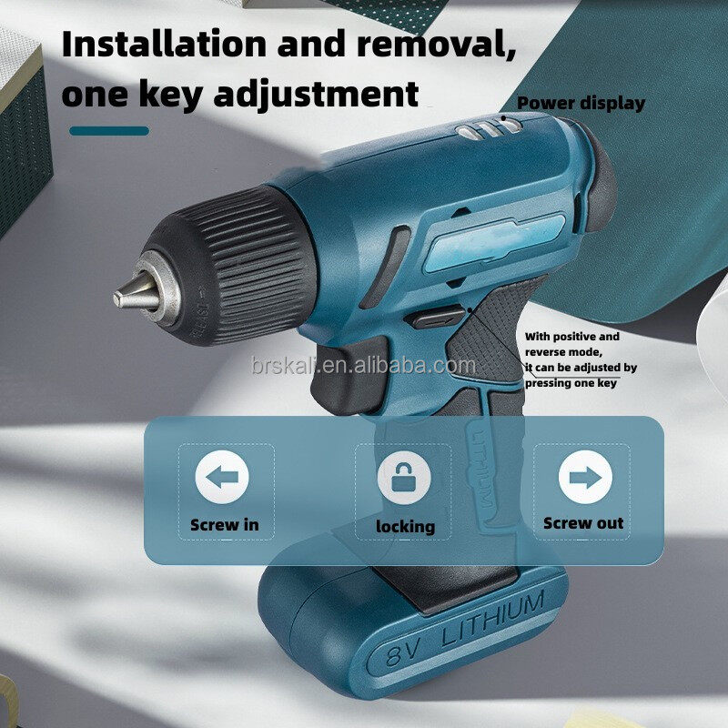 Máy khoan không dây mini 8V Máy khoan điện lithium có thể sạc lại cái khoan tay đồ điện gia dụng đa chức năng tuốc nơ vít