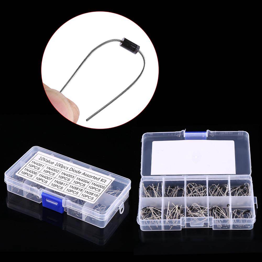 Zonejoy Bộ 100 Linh Kiện Điện Tử Diode Chỉnh Lưu 10 Giá Trị 1N4001 ~ 1N4007 1N5817 ~ 1N5819 Có Hộp