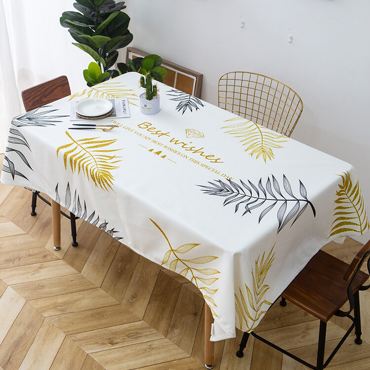 Nordic Waterproof and Oil-proof Tablecloth Light Luxury High Grade Rectangular Table Cloth Table Mat Woven Coffee Table Tablecloth 121504