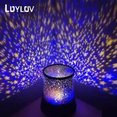 LOYLOV Amazing LED Night Light Table Lamp for Bedroom Novelty Sky Star Projector Home Decor Baby Children Kids Sleeping Light Black