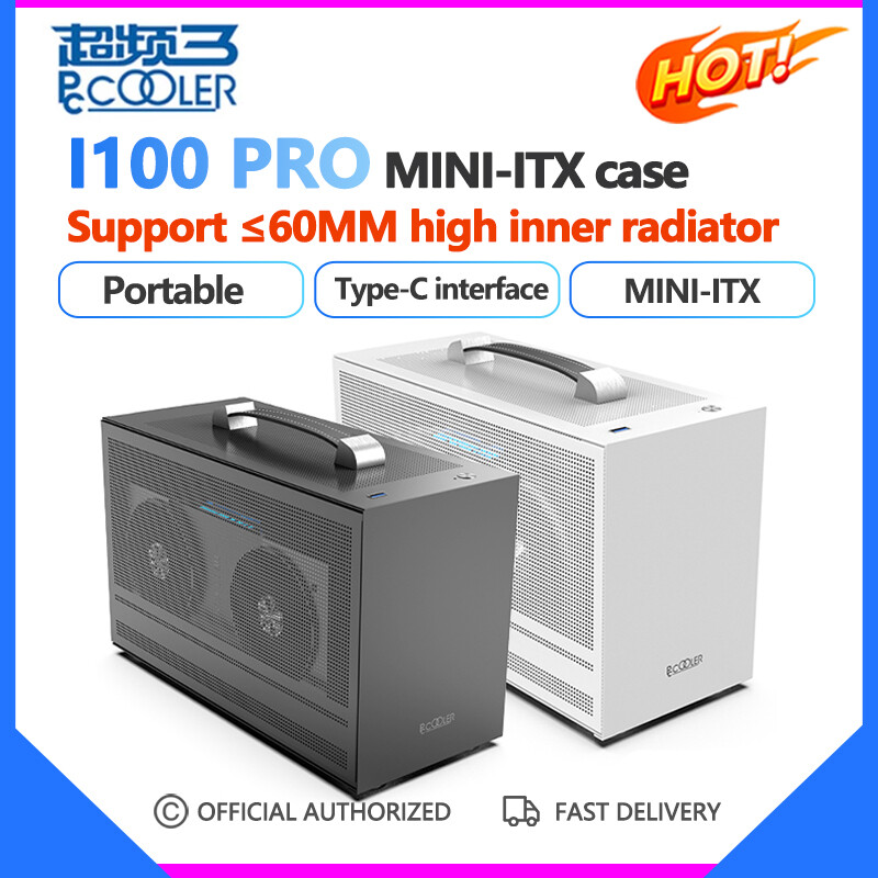 Pccooler Vỏ I100 PRO MINI-ITX Khung Máy Tính Để Bàn Nhỏ ITX Di Động Hỗ Trợ Thẻ Đồ Họa SFX Power 30 Vỏ Máy Tính Chơi Game