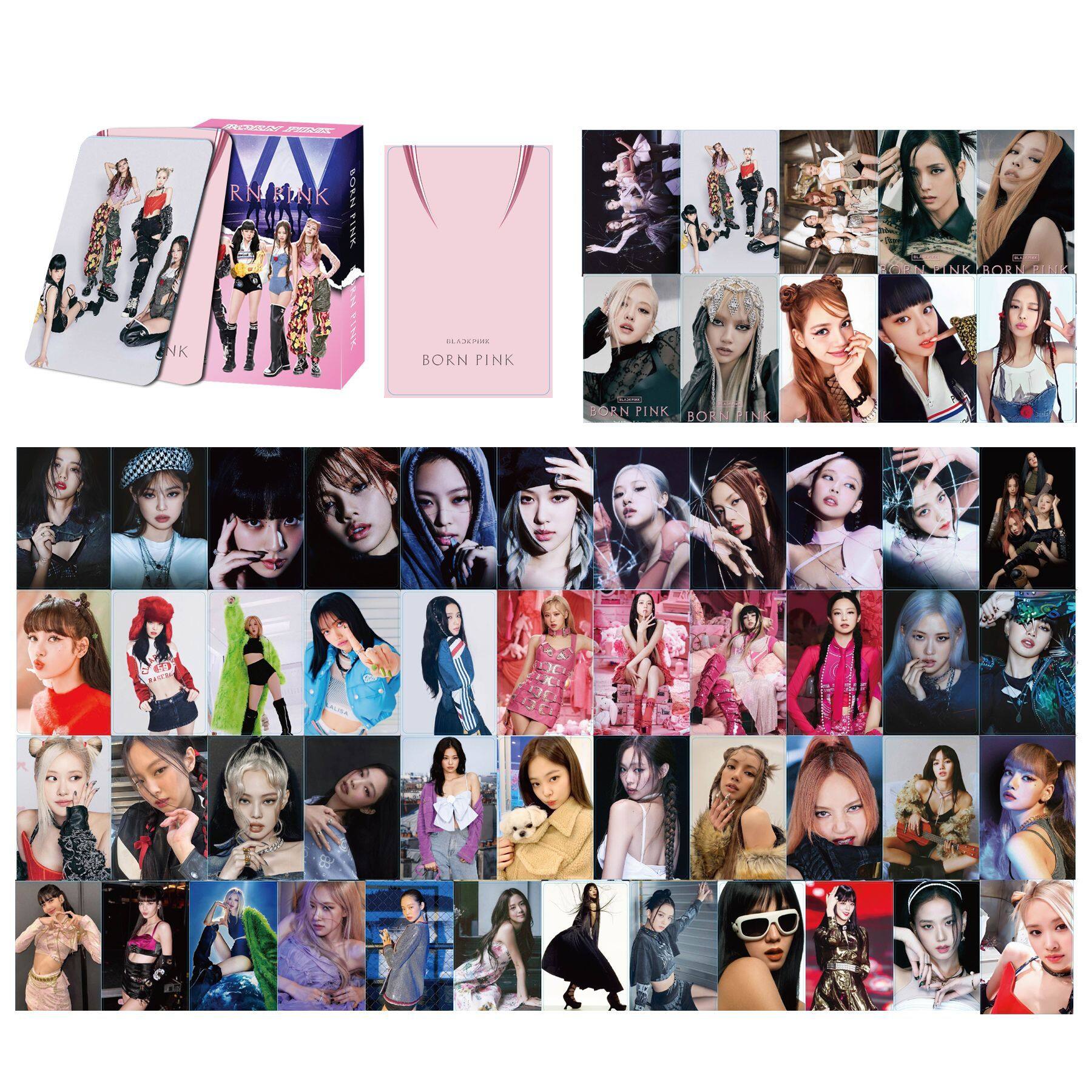 Blackpink Album Born Pink Photo Cards Pink BP Jennie Lisa Rose Jisoo Photo Cards 55 Per Set