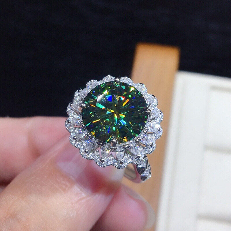 Maldives Blue Green Zircon Ring Fire Sparkling Ring