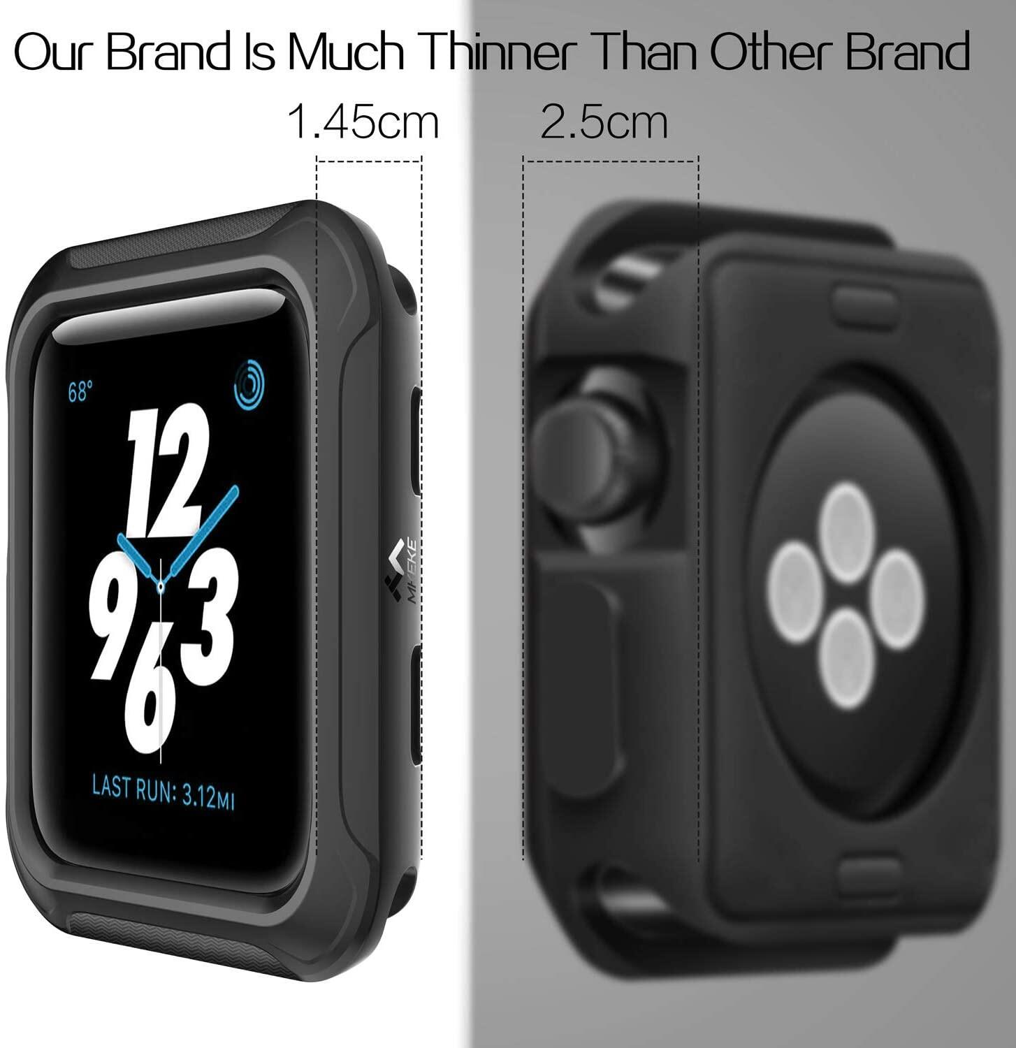 Compatible with A pple watch case, shock and drop protector, bumper compatible with Apple Watch 38mm 40mm 42mm 44mm