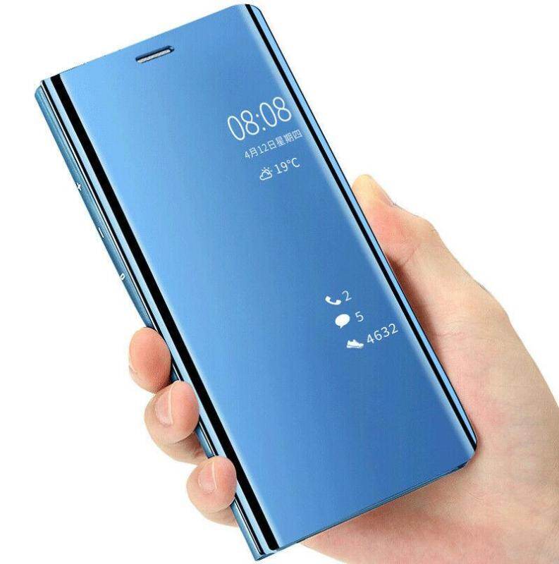 For Samsung Galaxy Note 9 Case, Luxury Mirror Surface Smart Case Slim Clear View Mirror Flip Leather Stand Protective Phone Casing Cover for Samsung Note 9 Best Quality In Stock