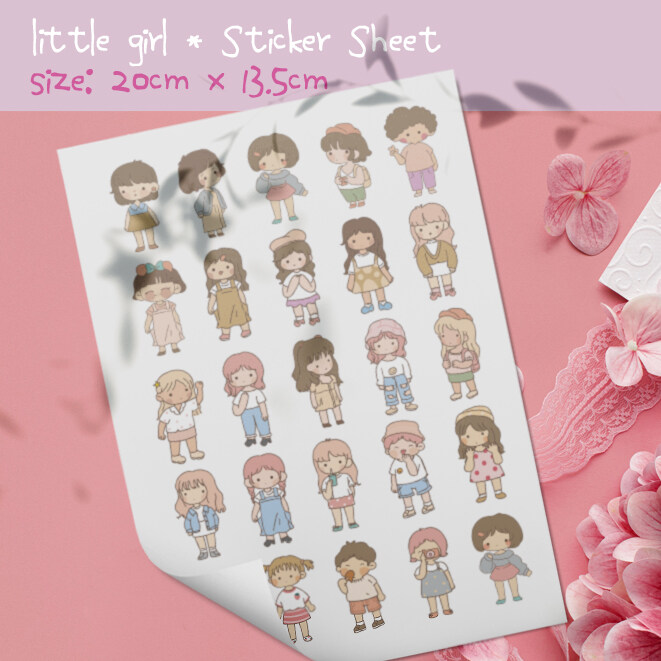 Cute Girl Sticker Kawaii Girl Sticker Water Bottle Sticker Laptop ...