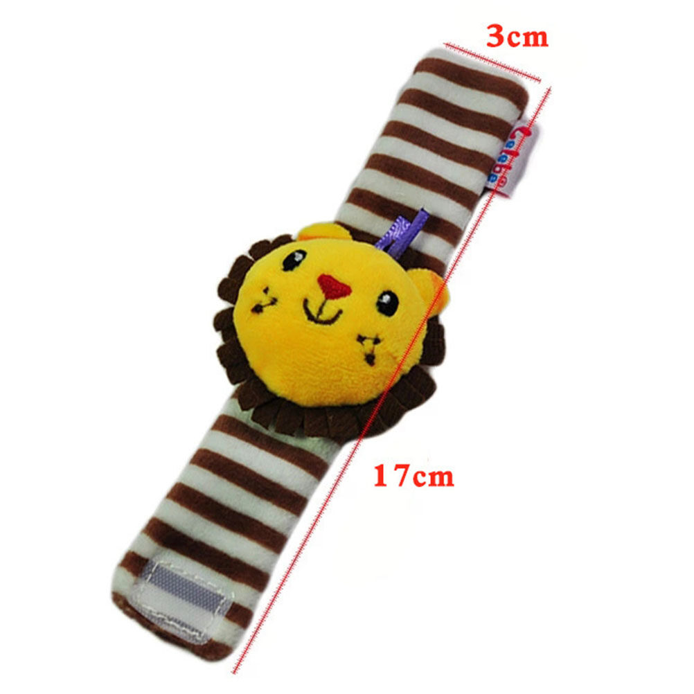 2pcs Uni Infant Baby Animal Cute Wristband Rattles Toys Plush
