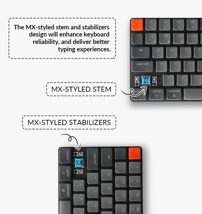 Keychron Bàn Phím Cơ Cấu Thấp Không Dây Siêu Mỏng K3 Công Tắc Quang Học Có Thể Thay Thế Nóng Đèn Nền Màu Trắng Cho Mac Windows