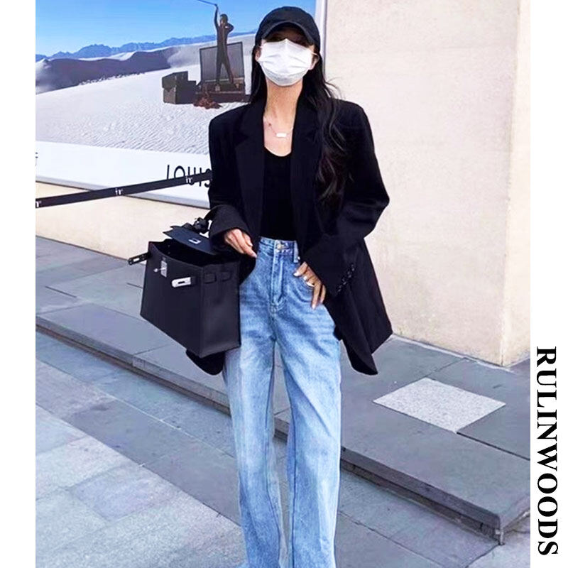 Rulinwoods 3 colors korean blazer women's fashion blazer