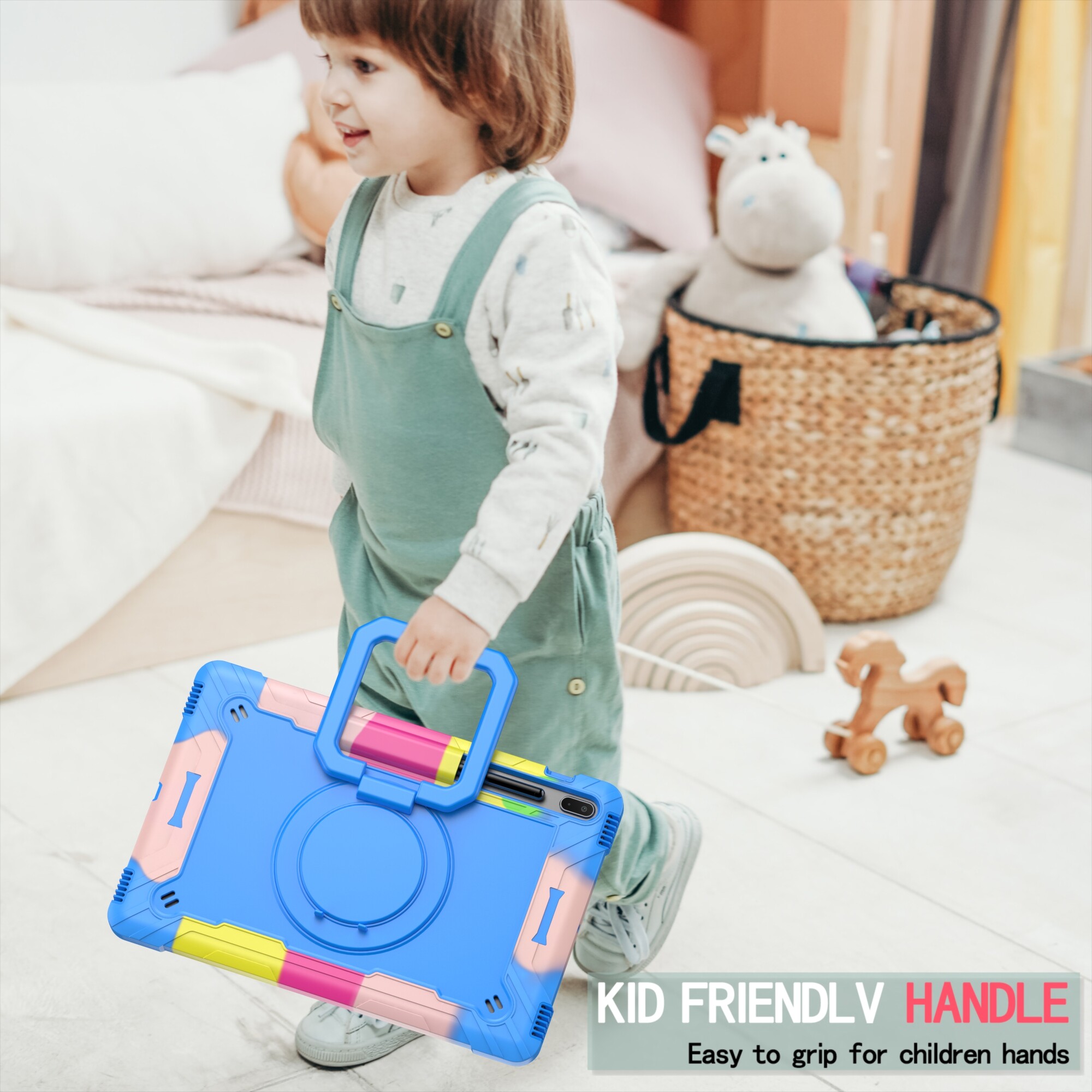 Cho Samsung Galaxy Tab S10 cộng với trường hợp 12.4 2024 chống sốc 360 ° Giá đỡ xoay & dây đeo tay & dây đeo vai chống sốc Bìa trường hợp cho Tab S9 FE cộng với/S9 +/S8 cộng với/S7 FE/S7 cộng với 12.4 inch