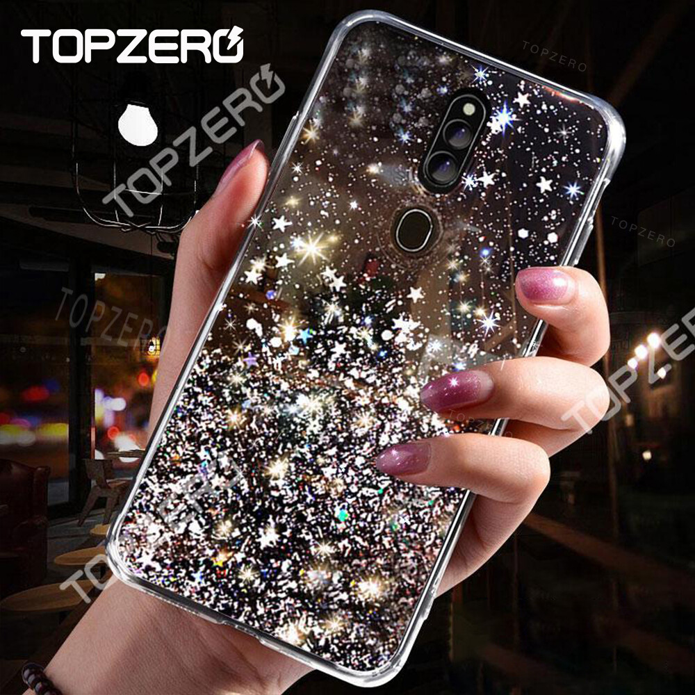 TOPZERO Luxury Bling Star Phone Cases For OPPO F11 Soft Silicone Glitter Cover Case Coque For OPPO F11