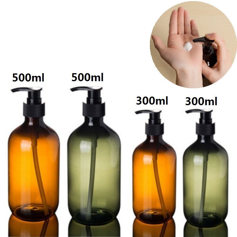 300/500ml Lotion Shampoo Shower Gel Soap Dispenser Empty Bath Pump Bottle