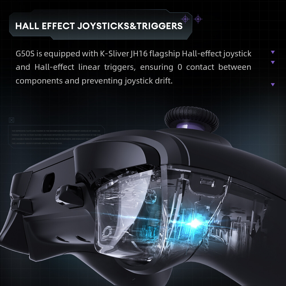 Thunderobot g50s Tay cầm chơi game không dây điều khiển hiệu ứng hội trường kích hoạt có dây 2.4G bluetooth không dây kết nối ba chế độ cho chuyển đổi Windows PC máy tính bảng TV thông minh Hỗ trợ cho Black Myth: Wukong