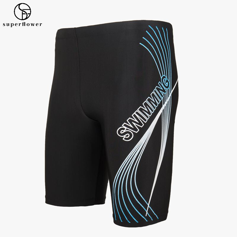 Men's Swimming Shorts Hot Spring High Elastic Quick Drying Large Size Swimwears_voghion.com