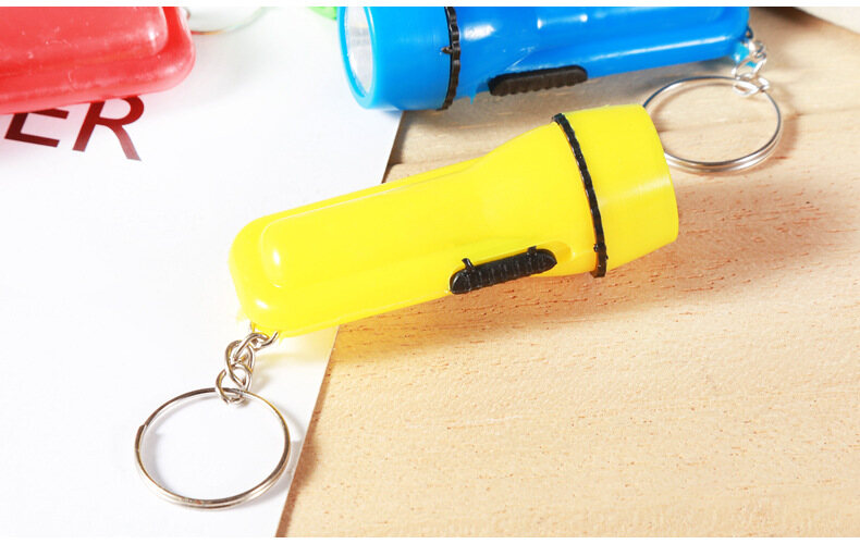 mini flashlight strong light flashlight plastic torch household lighting tool for emergency outdoor with key circle portable to carry