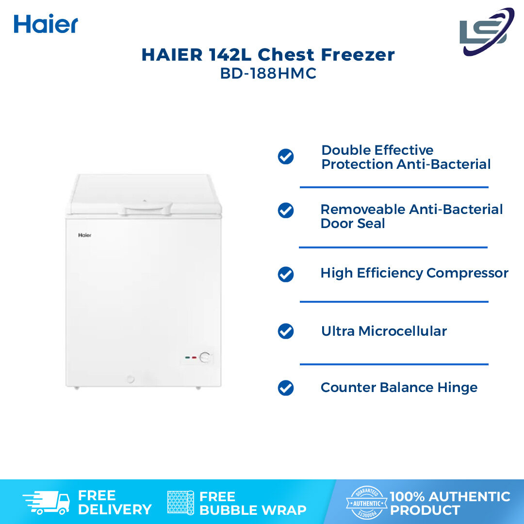 HAIER 142L Chest Freezer BD188HMC Double Effective Antibacterial