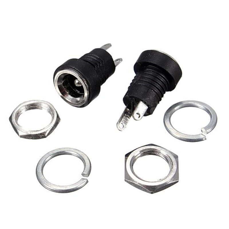 DM 5pcs dc cung cấp điện 5.5 x 2.1mm jack nữ bảng điều khiển gắn kết kết nối