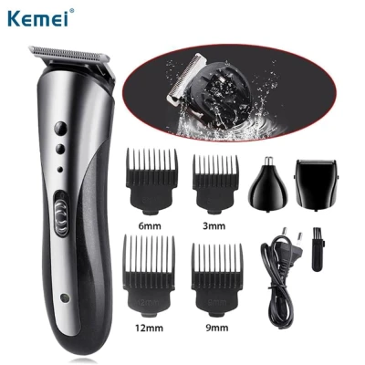 Promotion !! Kemei KM -1407/ KM - 7055 3in1 Electric Shaver For Men Hair Trimmer Rechargeable Nose Hair Clipper