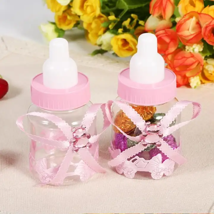 48 Pcs Girl Boy Baby Shower Decorations Chocolate Candy Bottle