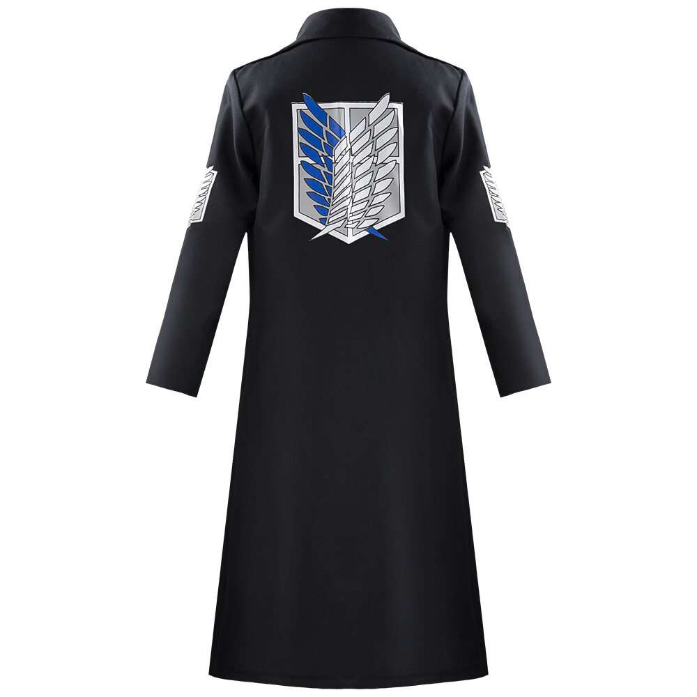 Anime Attack On Titan Coat Cloak Freedom Wing Cosplay Costume For Women Men Long Black Trench Coat