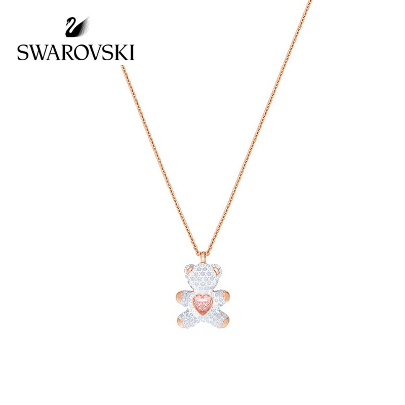 Swarovski Necklace Classic TEDDY Bear Sweet Childlike Female Pendant Clavicle Chain Valentine's Day Gift For Girlfriend Love