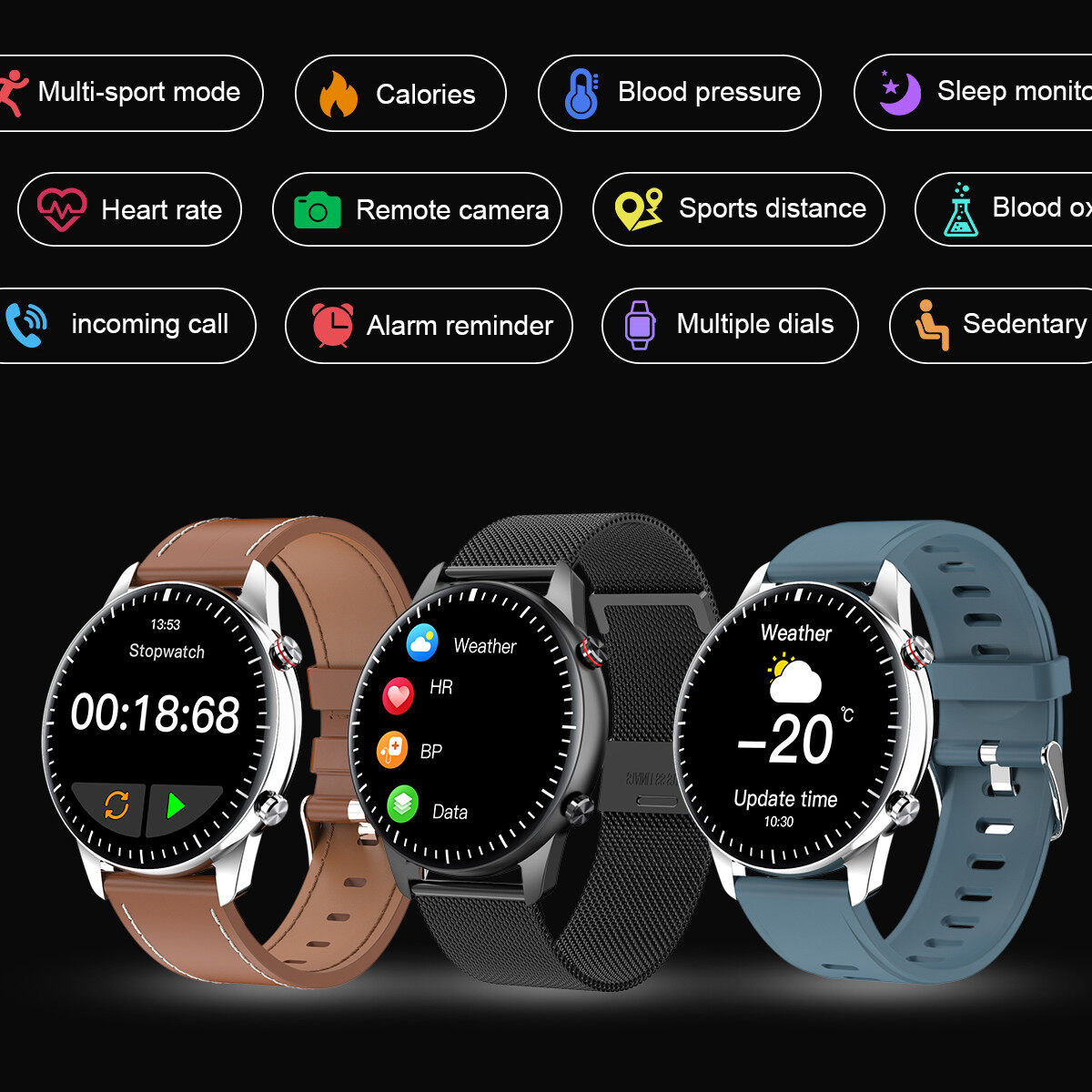LEMFO I15 Jam Tangan Cerdas Pria Wanita, Pemutar Musik Bluetooth Panggilan  Pelacak Kebugaran Detak Jantung Tekanan Darah Gelang Pintar untuk IOS  Android Pria PK GTR 2 | Lazada Indonesia