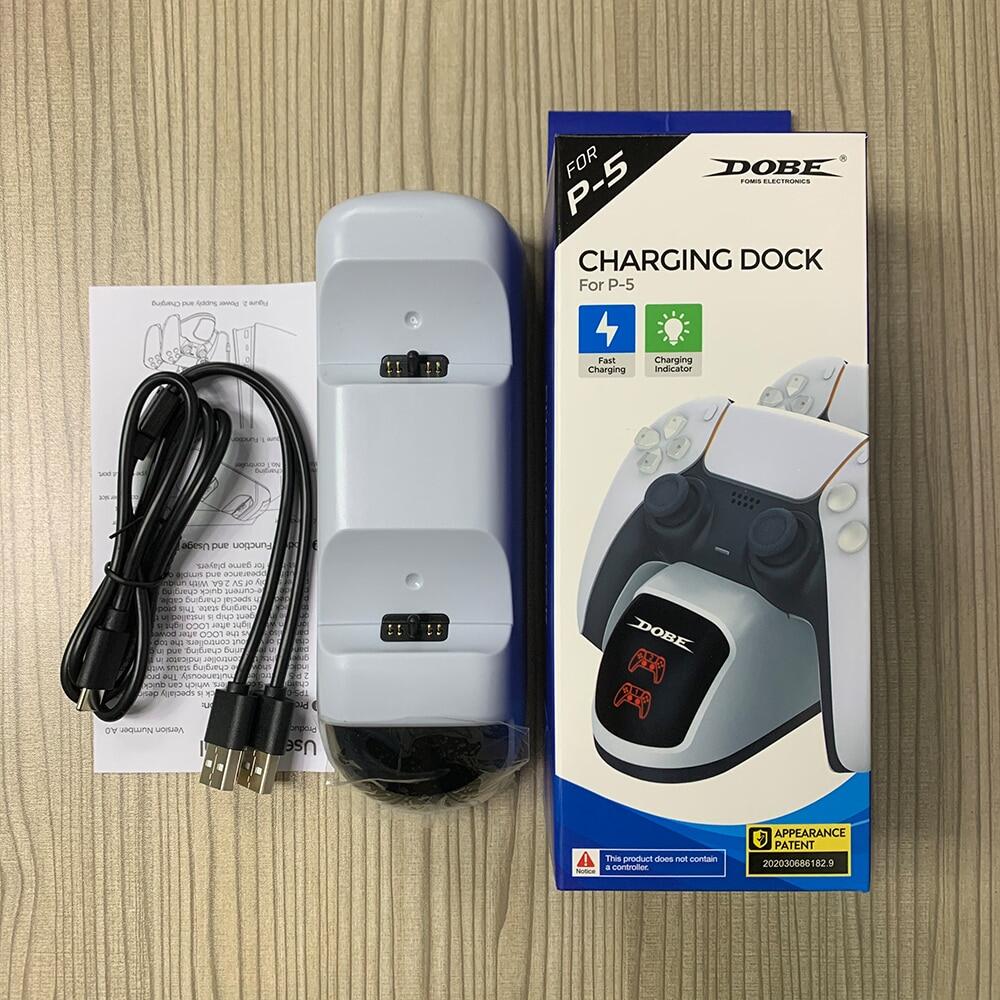 Narsta Red / White Dual Fast Charger for Playstation 5 Controller Charger Station Charging Cradle Dock Station for PS5 Gamepads