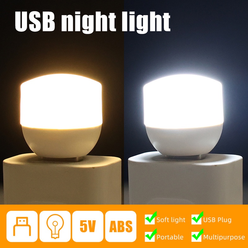 Portable Mini USB Plug Lamp Night Light / Computer Mobile Power Charging Small Book Lamps / LED Eye Protection Reading Bedside Night Lamp