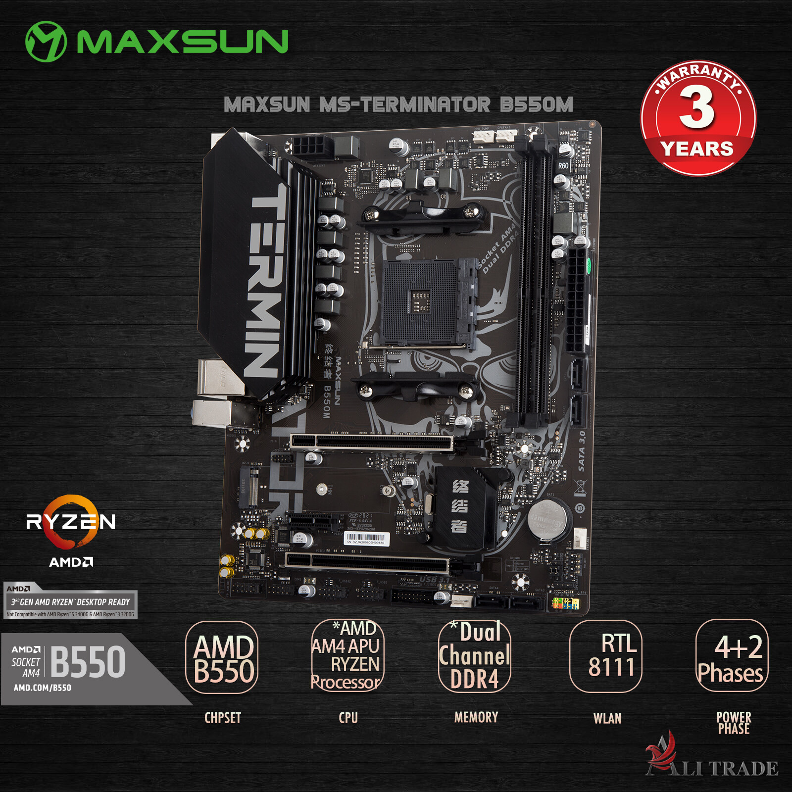 MAXSUN MS-Terminator B550M | Lazada