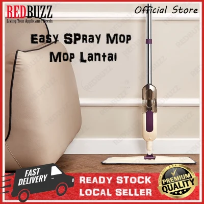 REDBUZZ Easy Spray Mop with Microfiber Pad Convenient Easy to Use Light Wet Dry Mopping High Quality Mop Lantai