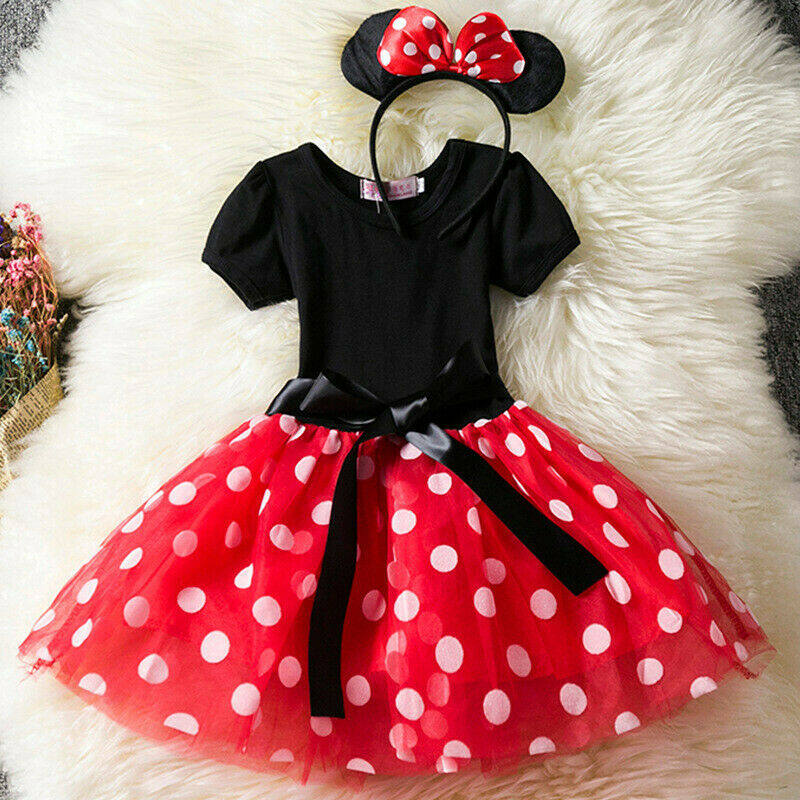 Adele Kids Girls Minni Mouse Pageant Birthday Party Costume Outfits Tutu Bow Dress UK