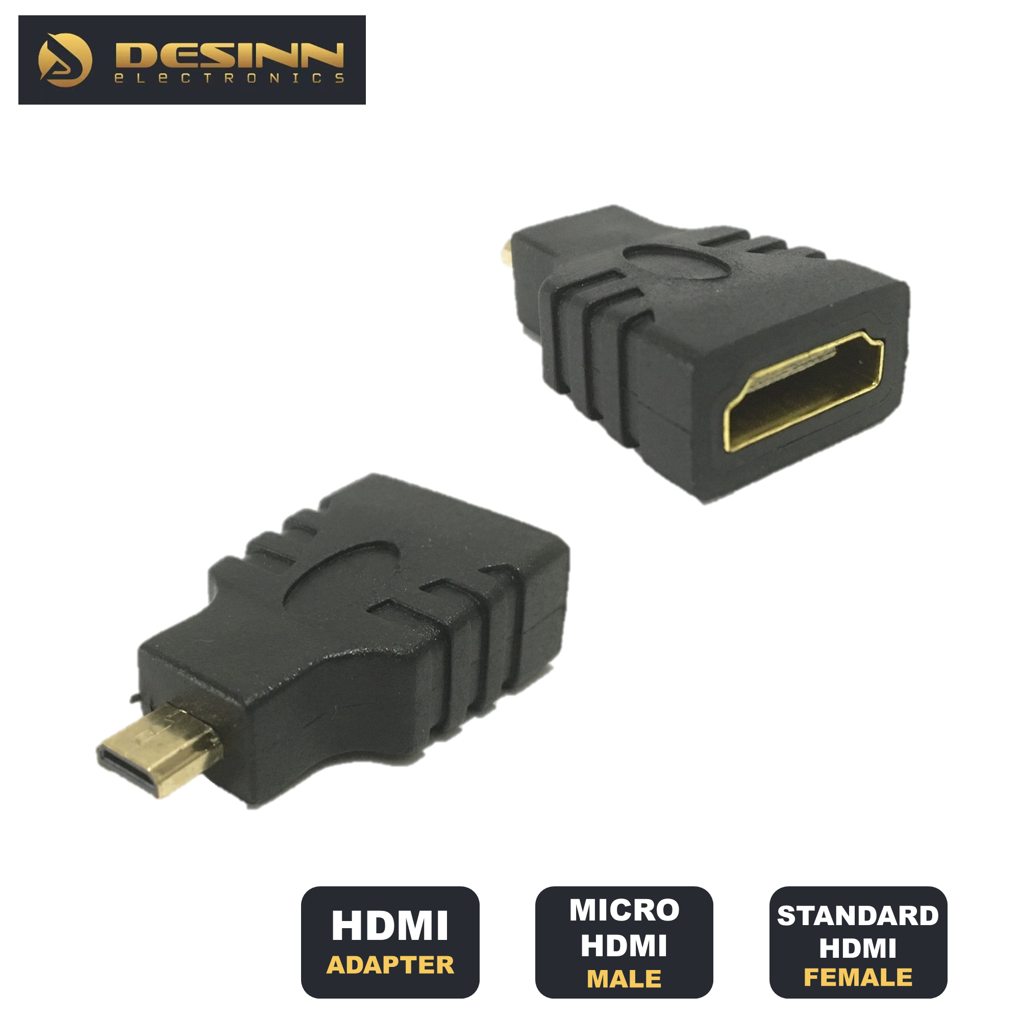 Micro HDMI Male Adapter to Standard HDMI Female (Black) | Lazada