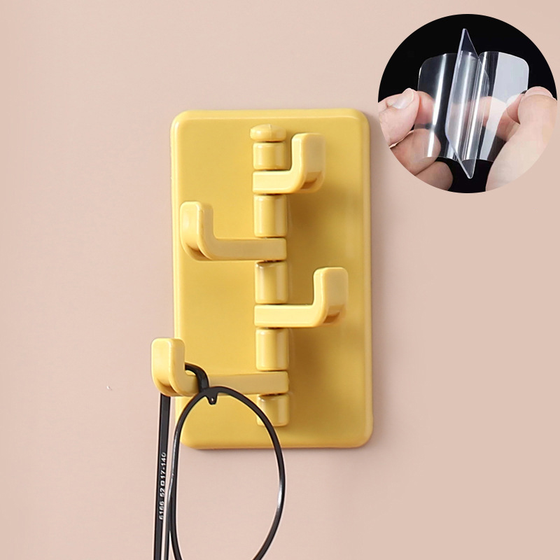 ABS creative kitchen wall hook nail-free Self-adhesive door hooks hooks for storage bathroom