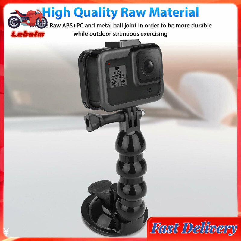 Lebalm【Ready Stock】Car Suction Cup Mount Phone Holder Adjustable Angles Video Navigation Bracket Compatible For Gopro Action Camera